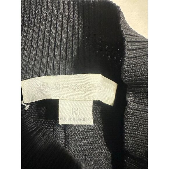 Jonathan Simkhai Women’s Size Medium Black Peplum High Neck Knit Top - Picture 3 of 7